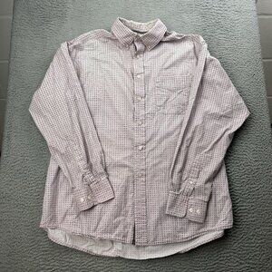 Ariat Long Sleeve Button Up Mens Shirt Light Pink Size XL Flower Pattern
